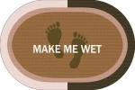 Πατάκι μπάνιου 50X70 Make Me Wet Beige Oval Αντιολισθητικό DimCol