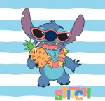 Λαβέτα Νηπιαγωγείου 30x30 Lilo & Stitch 79 Sky Blue 100% Polyester Disney Home