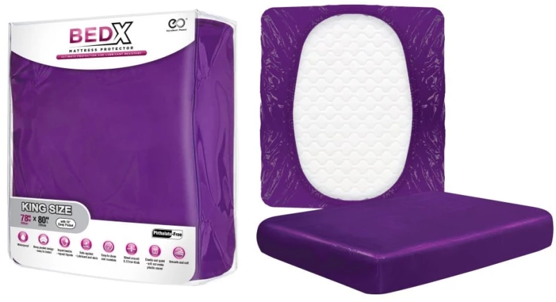 BED X - MATTRESS PROTECTOR - KING SIZE PURPLE