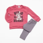 Σετ κολάν κορίτσι "Hello little bunny" φούξια (Φούξια)