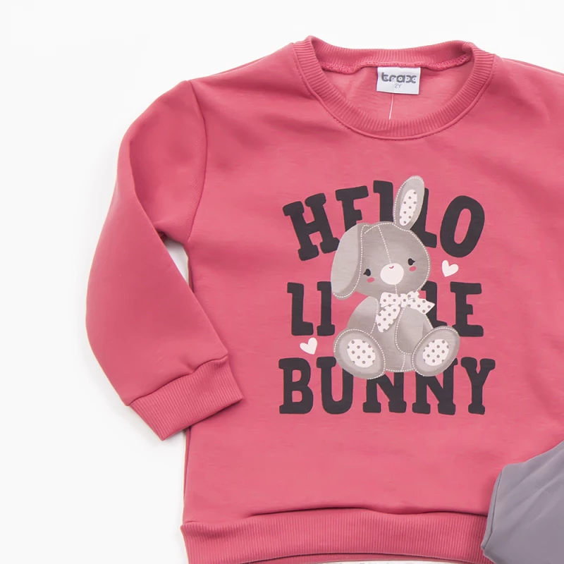 Σετ κολάν κορίτσι "Hello little bunny" φούξια (Φούξια)
