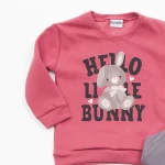 Σετ κολάν κορίτσι "Hello little bunny" φούξια (Φούξια)