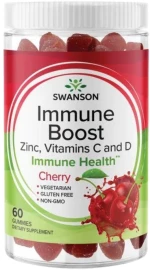 Swanson Immune Boost Gummies with Acerola, Zinc and Vitamin C & D | Cherry [60 Μασώμενα δισκία]