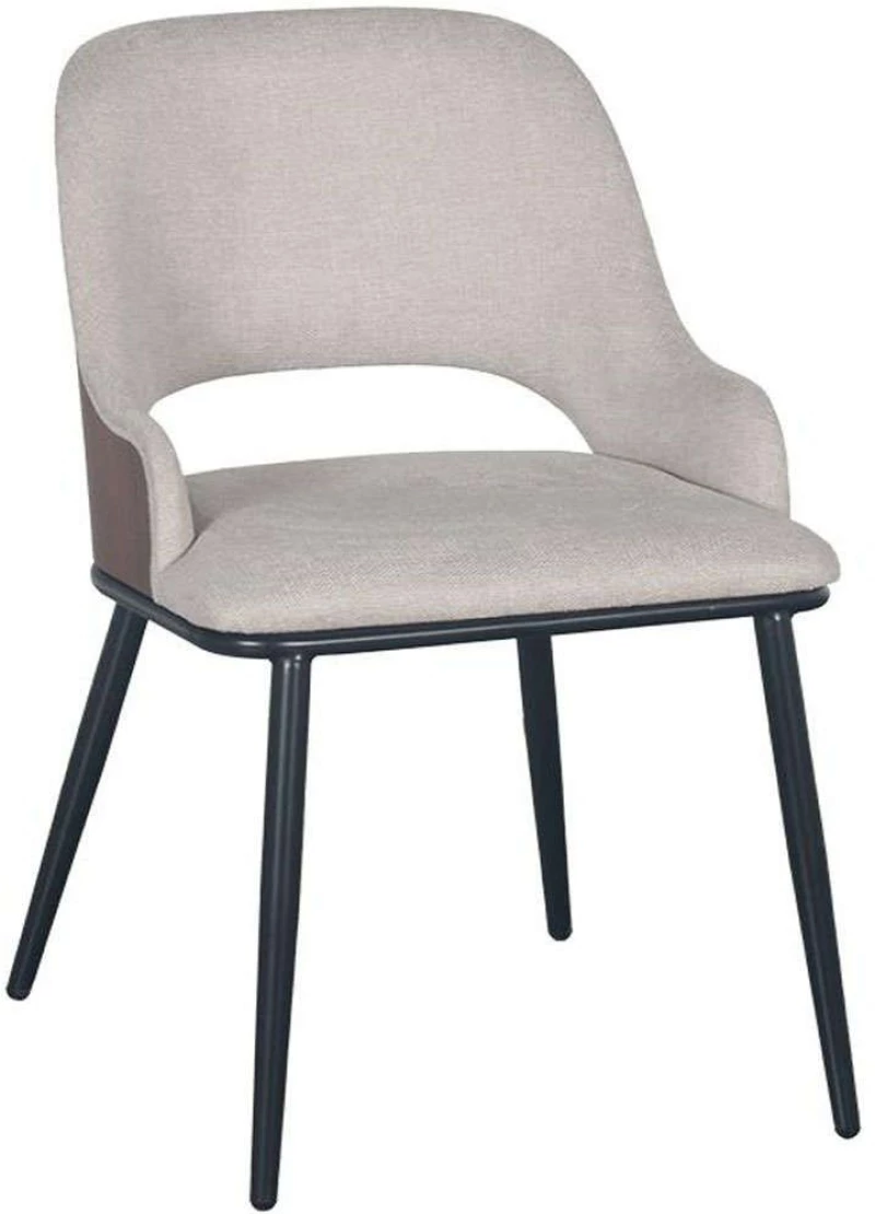 Καρέκλα 617-223-090 48x59x77cm Cream-Black Μέταλλο,Ύφασμα
