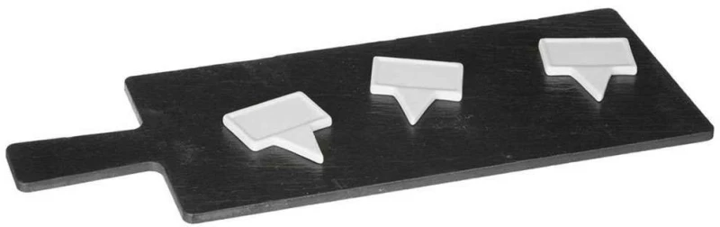 Πλατώ Σερβιρίσματος Labels 150081 40x15cm Black-White Marva Σχιστόλιθος