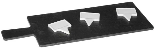 Πλατώ Σερβιρίσματος Labels 150081 40x15cm Black-White Marva Σχιστόλιθος