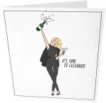 Ευχετήρια Κάρτα It's Time GL-GC-01 9x14,5cm White-Black The Gift Label