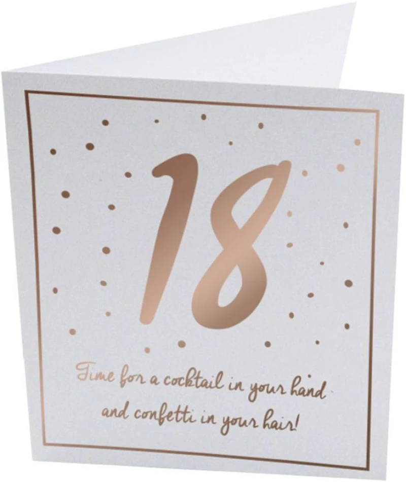 Ευχετήρια Κάρτα Γενεθλίων 18 GL-PC-37 White-Gold The Gift Label