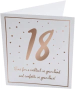 Ευχετήρια Κάρτα Γενεθλίων 18 GL-PC-37 White-Gold The Gift Label