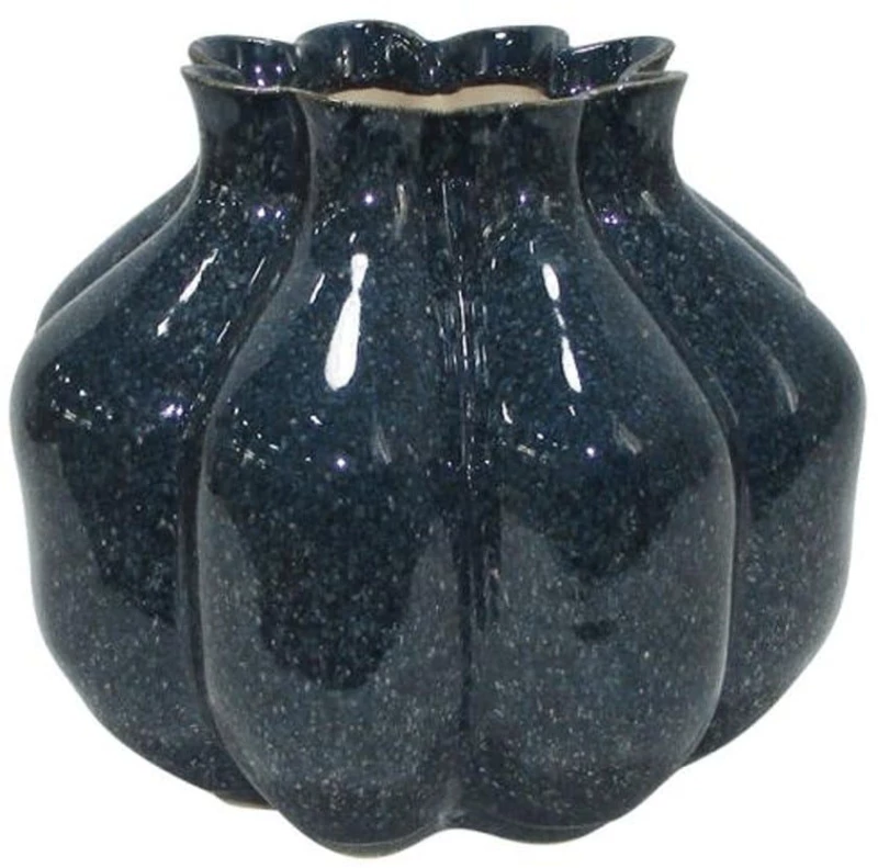 Βάζο Belinda 003-124-106 21x21x19cm Dark Blue Κεραμικό