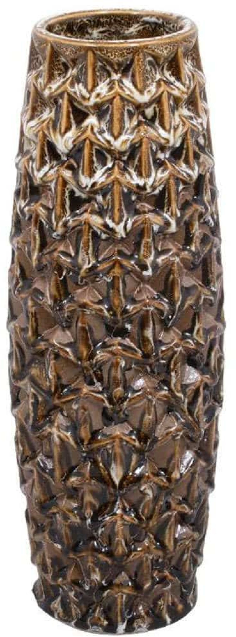 Βάζο 023-124-125 12x35cm Yellow Κεραμικό