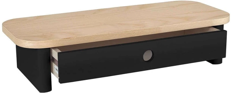 Βάση Στήριξης Οθόνης Με Συρτάρι Jubi JUBIMS1DBLACK 60x24x13cm Natural-Black