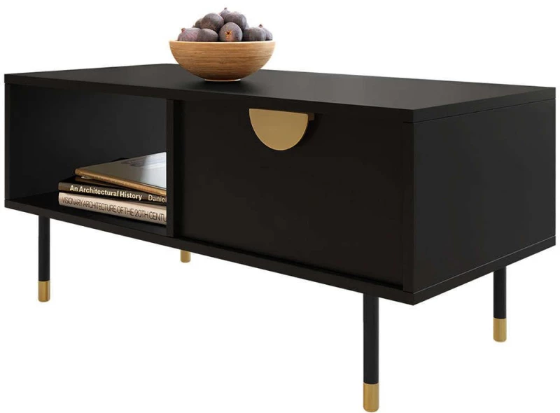 Τραπεζάκι Σαλονιού Tevis 162734749 100x45x48cm Black-Gold