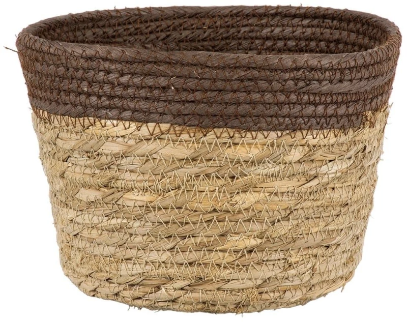 Καλάθι Διακοσμητικό Lefkada 20287 Φ22x15cm Beige-Brown GloboStar Grass