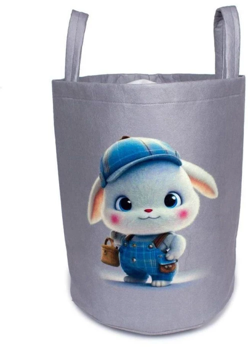 Καλάθι Αποθήκευσης Παιδικό Cap Bunny 38 50X30X45cm Grey DimCol Πολυέστερ