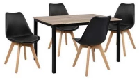Σετ Τραπεζαρίας 5τμχ HM10341 Sonama-Μαύρο 110x70x76cm 4 Θέσεων