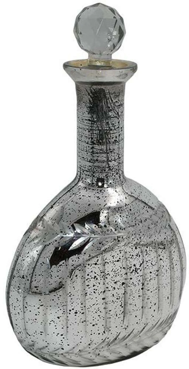 Διακοσμητική Καράφα 945-124-007 15x9x25cm Silver Γυαλί