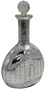 Διακοσμητική Καράφα 945-124-007 15x9x25cm Silver Γυαλί