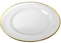 Πιάτο Ρηχό SUP106K4 Φ33x1,8cm Clear-Gold Espiel Γυαλί
