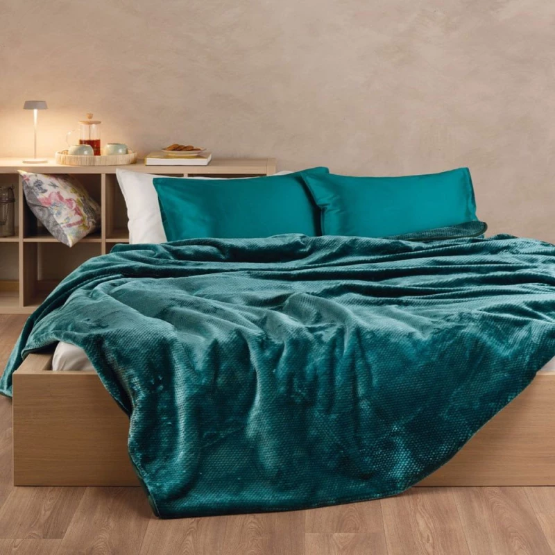 Κουβέρτα Bella 07 Petrol Kentia Ημίδιπλο 180x220cm Πολυέστερ