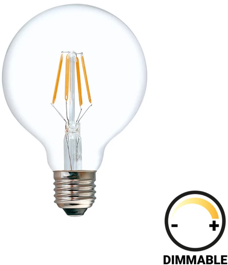 Λαμπτήρας LED G80 Bulb pakoworld dimmable 8W E27 clear