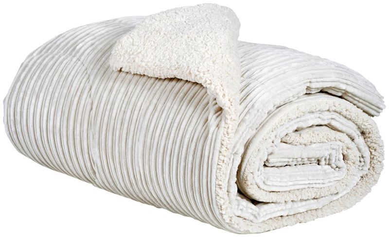 Κουβερτοπάπλωμα sherpa υπέρδιπλο ιβουάρ 220x240cm Das Home 1178