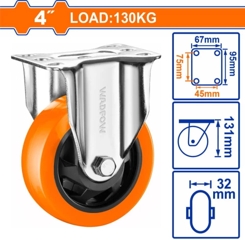WADFOW Ρόδα σταθερή PU Φ-100mm (WJL2341)