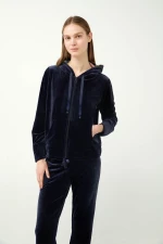 Γυναικεία φόρμα Vamp - Homewear Set - Μπλε Βελούδο - Regular Fit - Cotton