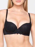 Γυναικείο Σουτιέν Balconette Luna Sylvie - Μαύρο - Δαντέλα - Cup D - Polyamide - Regular Fit