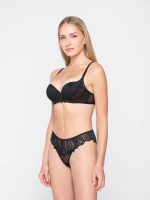 Γυναικείο Σουτιέν Balconette Luna Sylvie - Μαύρο - Δαντέλα - Cup D - Polyamide - Regular Fit