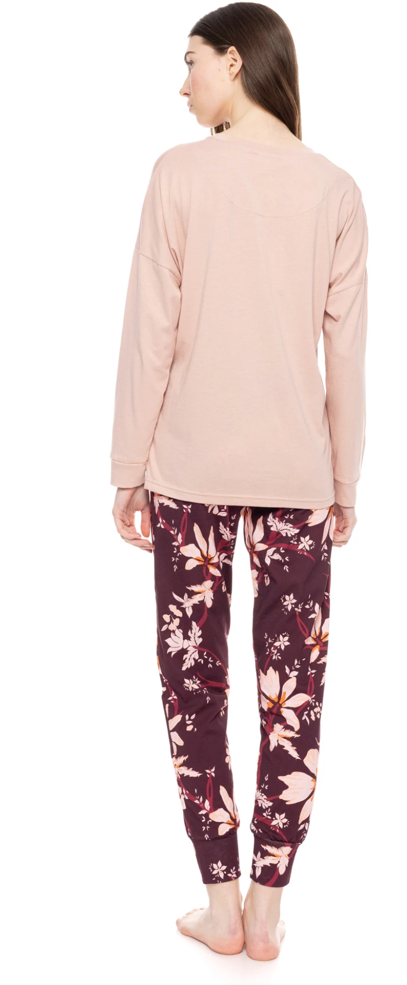 Γυναικεία Πυτζάμα Pink Label - Floral Print - Ροζ - Cotton - Regular Fit