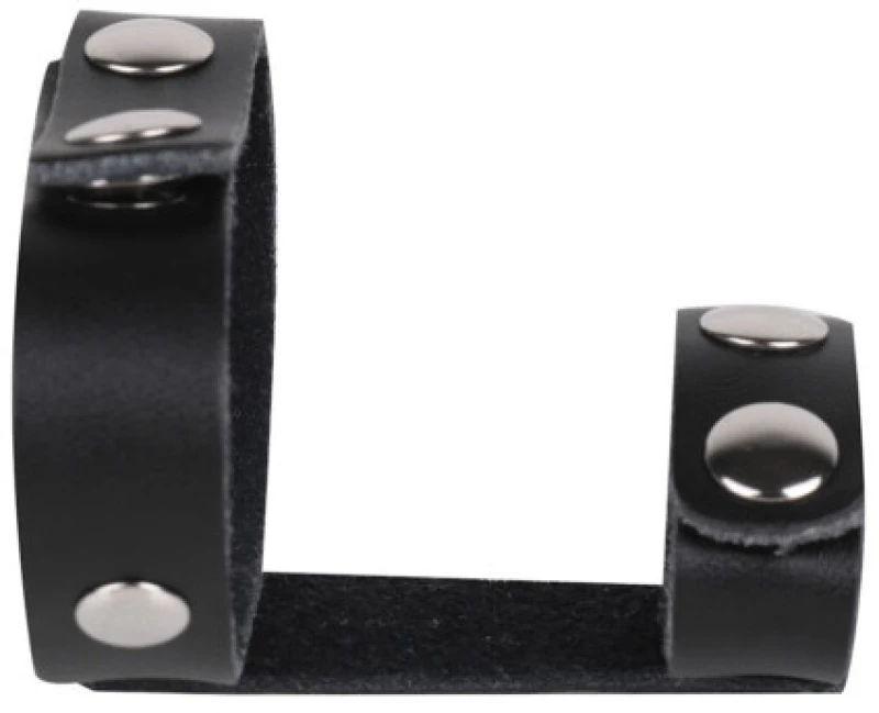 NAUGHTY TOYS snap fastener double loop leather cock ring