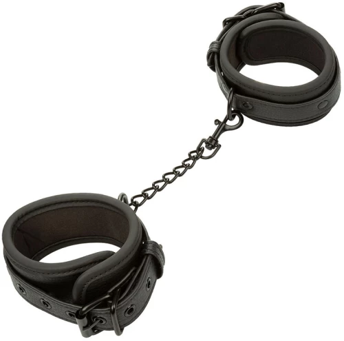 CALEXOTICS - NOCTURNAL ANKLE CUFFS LEATHER ADJUSTABLE BLACK