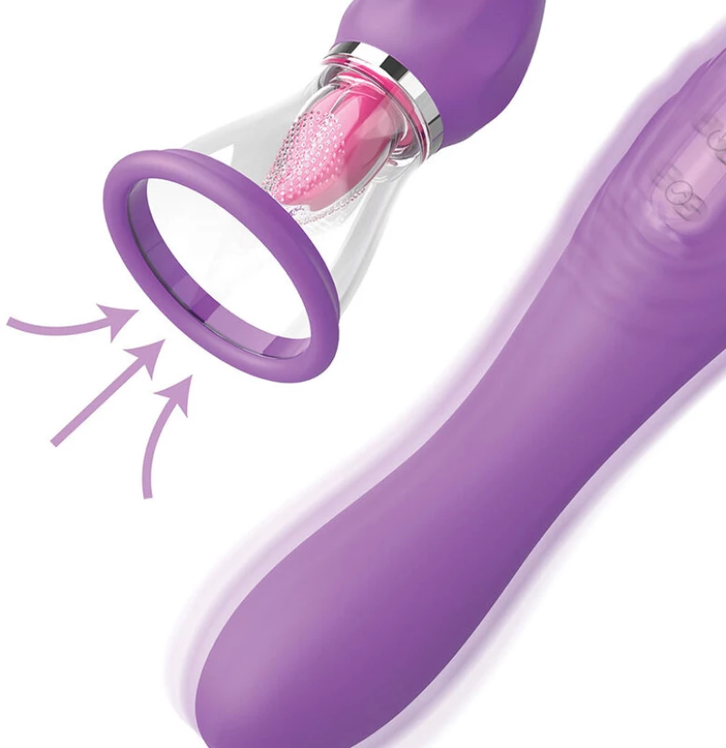 FANTASY FOR HER - ULTIMATE PLEASURE MAX SUCTION HOSE WITH STIMULATING TONGUE PURPLE