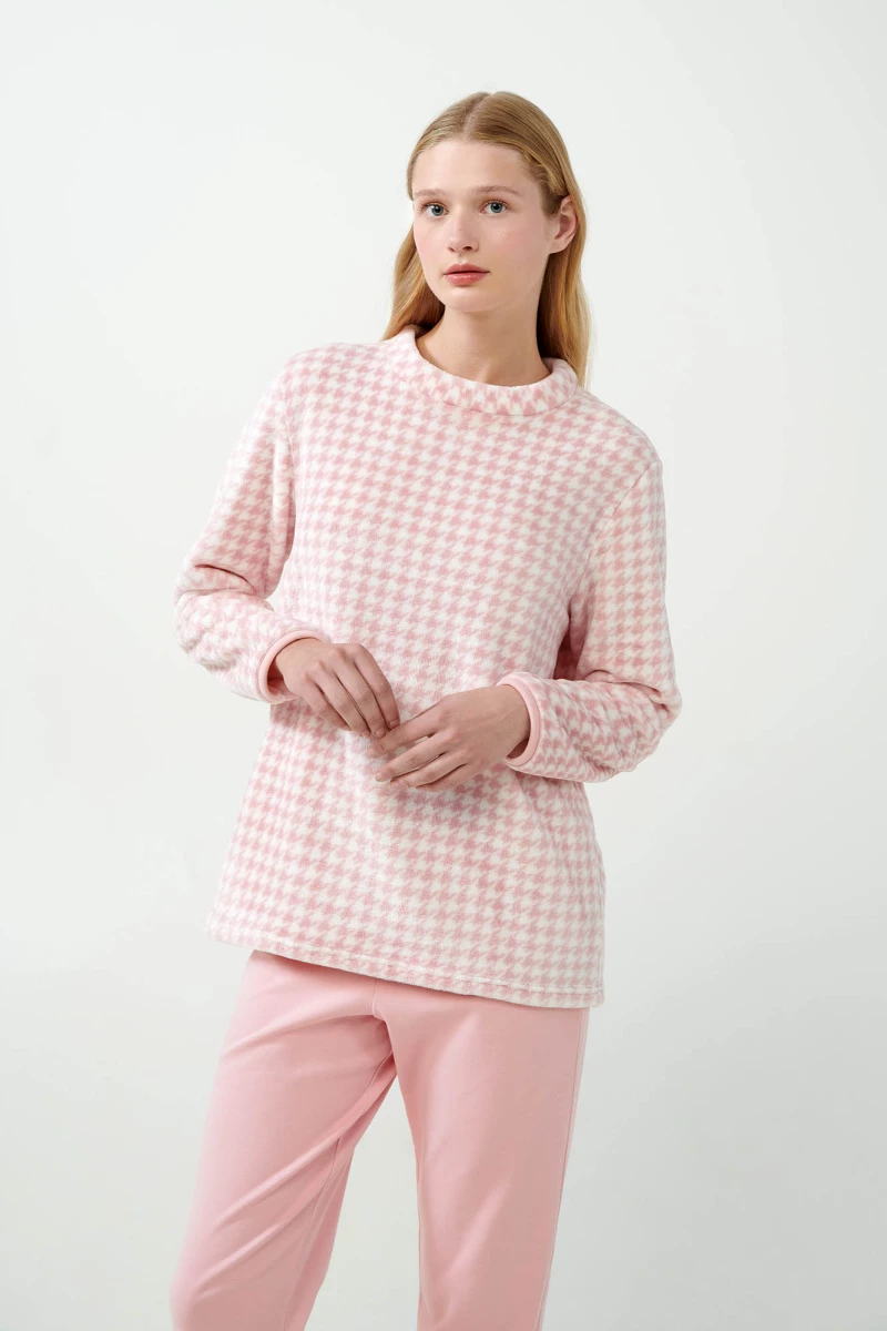 Vamp - Πυτζάμα Fleece Πιε-Ντε-Πουλ - PINK PEACH