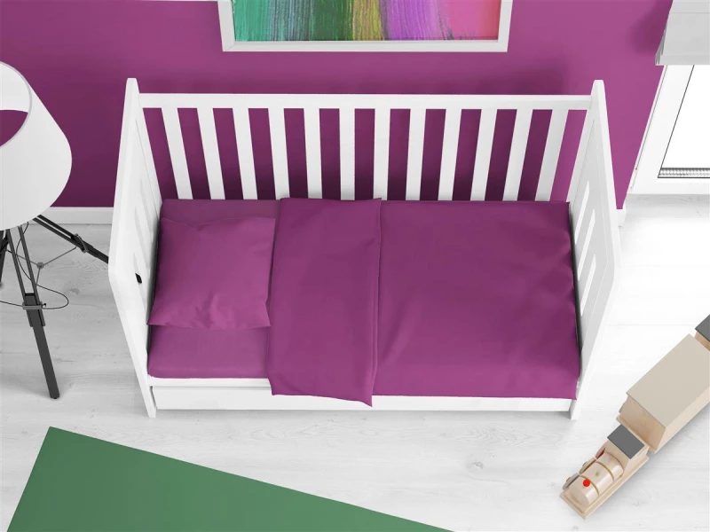 Κατωσέντονο με Λάστιχο bebe Solid 501 0,70X1,40X0,15 Dark Magenta 100%  Cotton