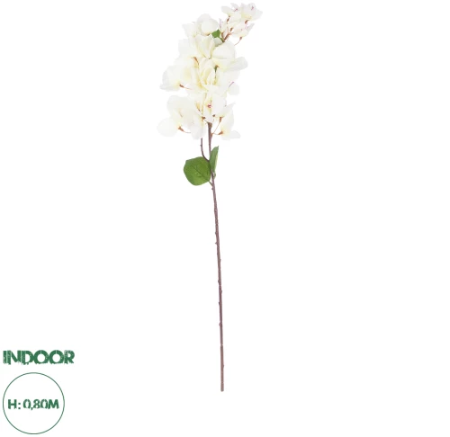 GloboStar® Artificial Garden BOUGAUVILLEA BRANCH 20659 Τεχνητό Διακοσμητικό Κλαδί Μπουκανβίλιας Λευκή Y80cm