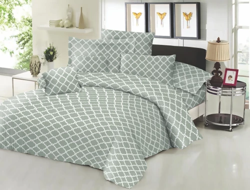 Σεντόνι ΚΟΜΒΟΣ Cotton Line NEW Printed Montana Olive Διπλό 200x240