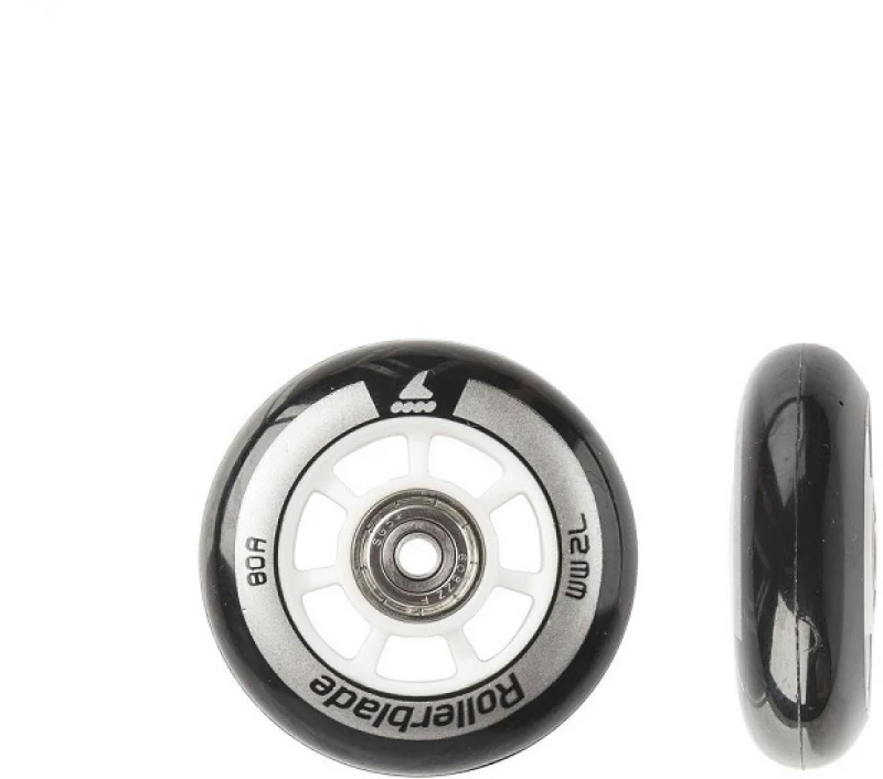 Rollerblade 72χιλ./80α σετ Ροδάκια με Ρουλεμάν &Amp; Spacer - Μαύρο
