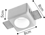 Inlight Χωνευτό τετράγωνο σποτ από γύψο 1XGU10 D:8cm (Χ0011-WH)