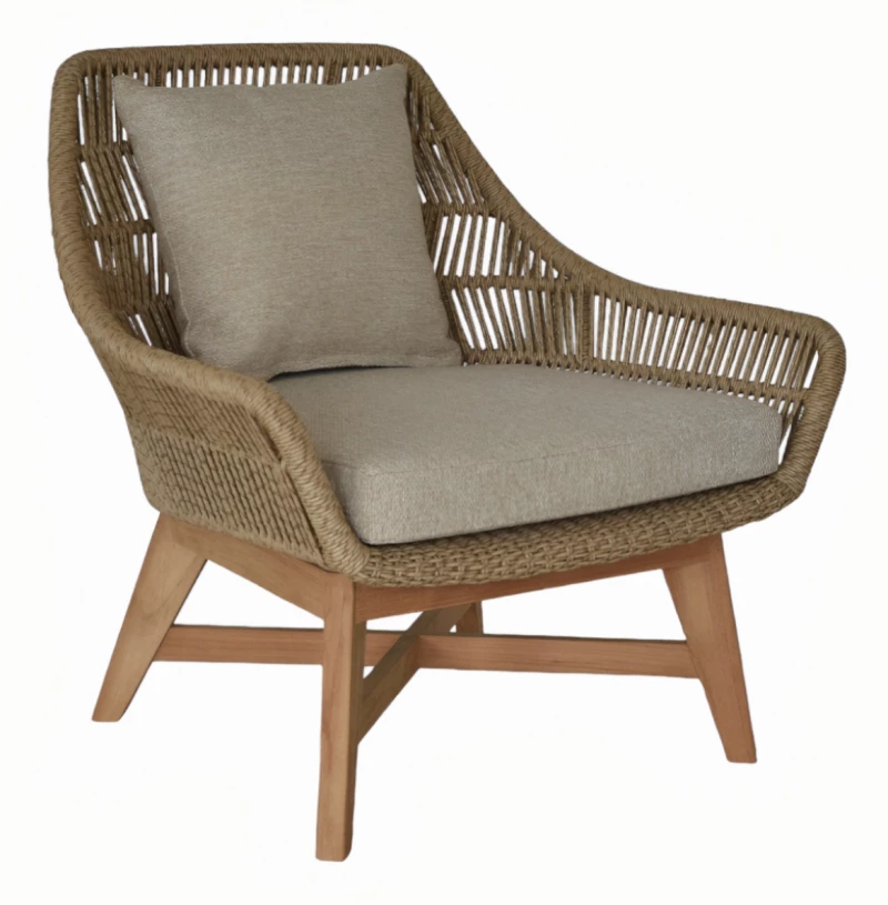 Barbara/L-Rattan Armchair - Αλουμίνιο - 76x59x78 cm