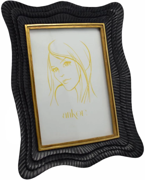 ΚΟΡΝΙΖΑ ΠΟΛΥΕΣΤΕΡΙΚΗ 13x18εκ. ΜΕ ΜΑΥΡΟ ΚΥΜΑΤΙΣΤΟ ΣΧΕΔΙΟ ANKOR - Ankor 24301-5