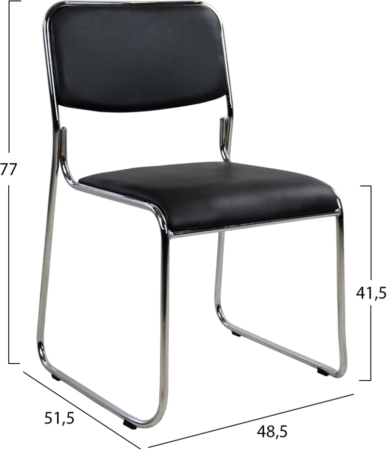 ΚΑΡΕΚΛΑ ΓΡΑΦΕΙΟΥ ΣΥΝΕΡΓΑΣΙΑΣ MABEL HM1019.01  ΜΑΥΡΗ 48,5x51,5x77Yεκ.