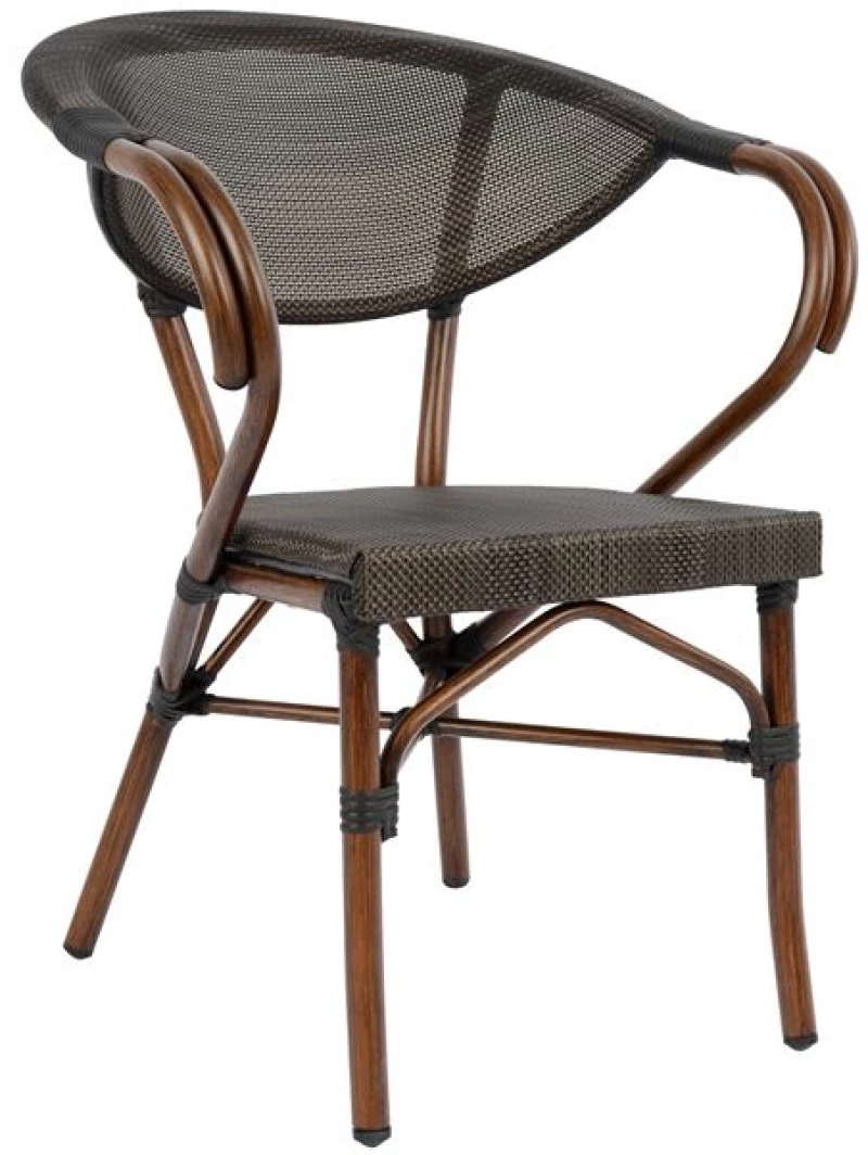 ΠΟΛΥΘΡΟΝΑ ΑΛΟΥΜΙΝΙΟΥ CLAY BAMBOO LOOK ΚΑΦΕ ΜΕ TEXTLINE HM5025 60,5x59x81 cm