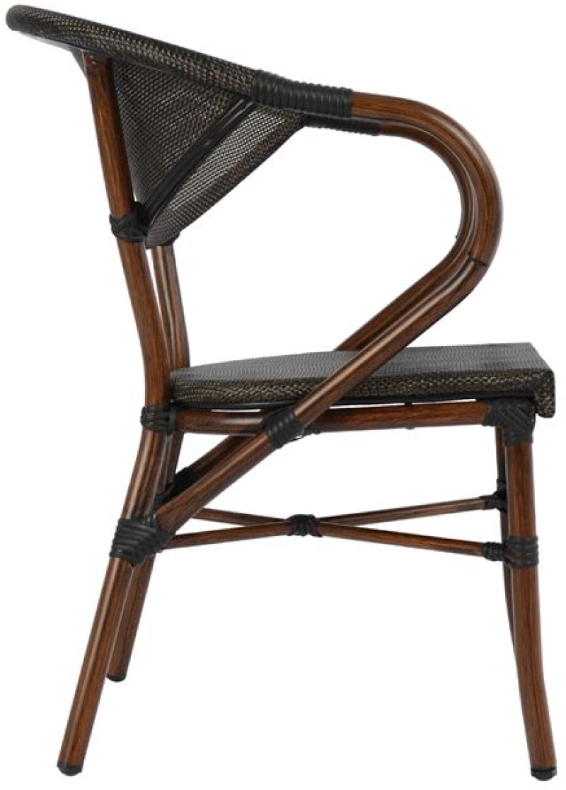 ΠΟΛΥΘΡΟΝΑ ΑΛΟΥΜΙΝΙΟΥ CLAY BAMBOO LOOK ΚΑΦΕ ΜΕ TEXTLINE HM5025 60,5x59x81 cm