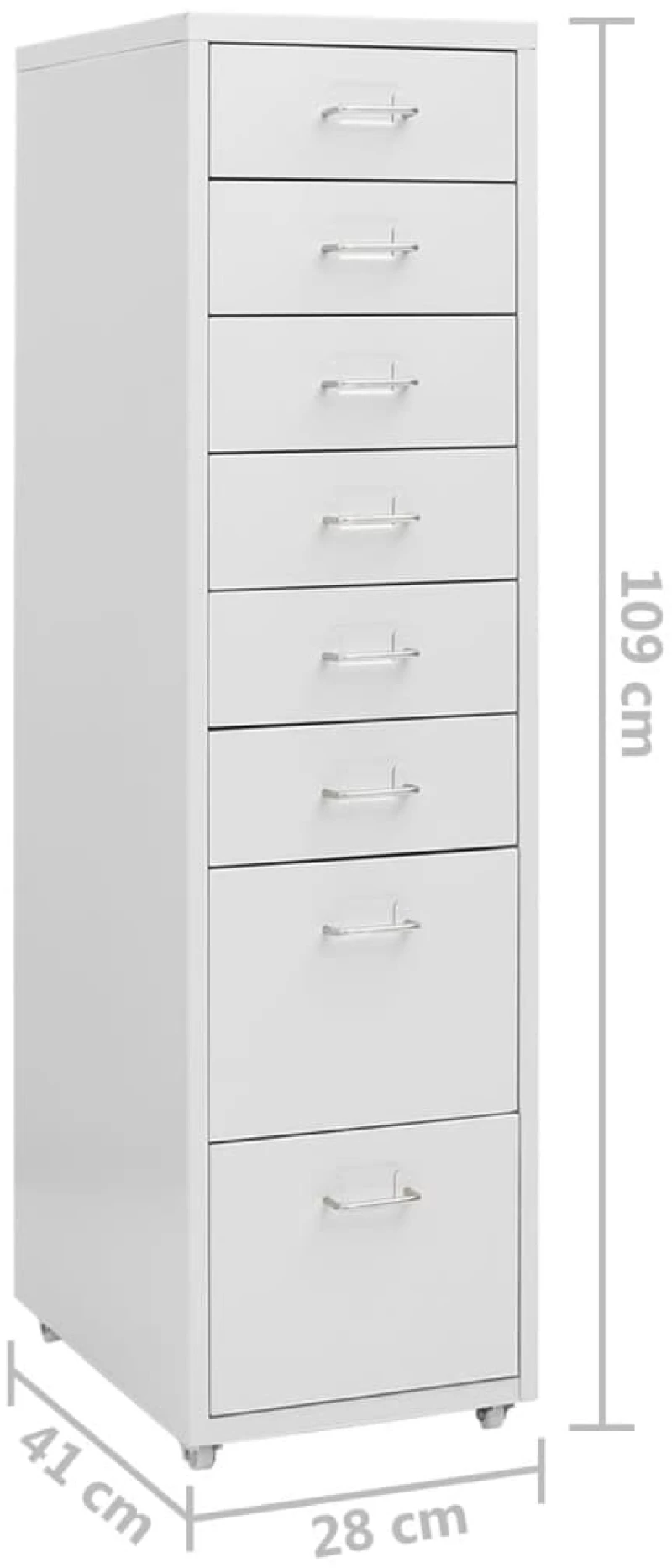 vidaXL Αρχειοθήκη Φορητή Γκρι 28 x 41 x 109 εκ. Μεταλλική