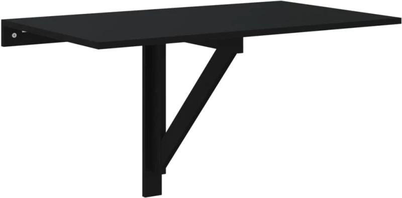 vidaXL Τραπέζι Τοίχου Πτυσσόμενο Μαύρο 100 x 60 x 56 εκ. Επεξεργ. Ξύλο