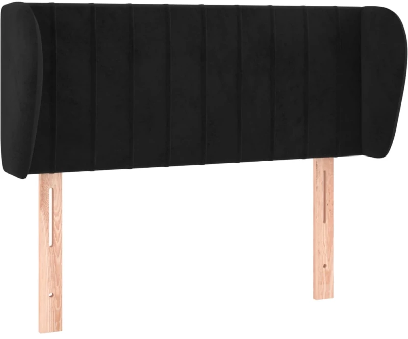vidaXL Κεφαλάρι με Πτερύγια Μαύρο 103x23x78/88 εκ. Βελούδινο