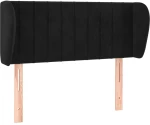 vidaXL Κεφαλάρι με Πτερύγια Μαύρο 103x23x78/88 εκ. Βελούδινο