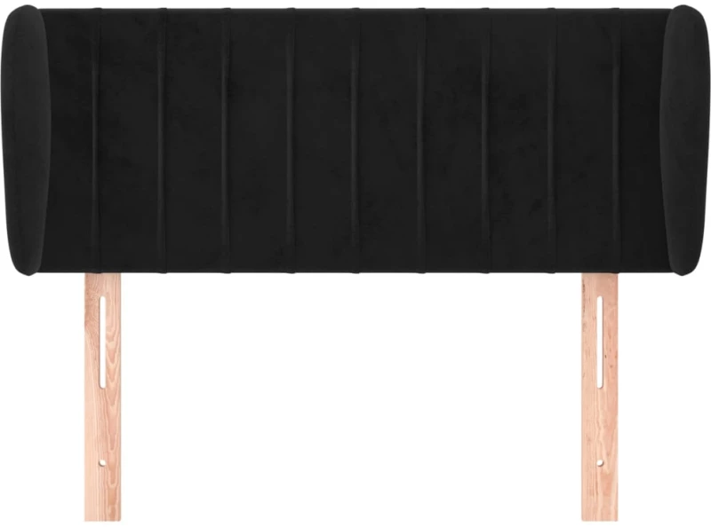 vidaXL Κεφαλάρι με Πτερύγια Μαύρο 103x23x78/88 εκ. Βελούδινο